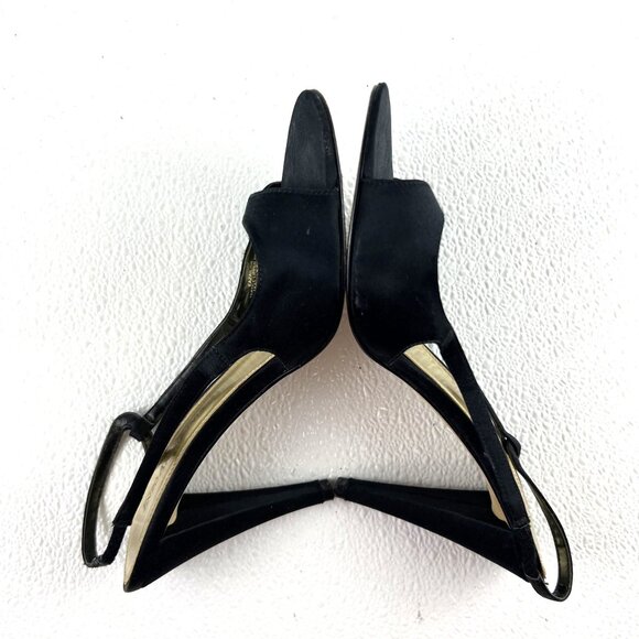 Enzo Angiolini Preppy Black Slingback Formal Sexy Open Toe Stiletto Womens 8M - Picture 9 of 10
